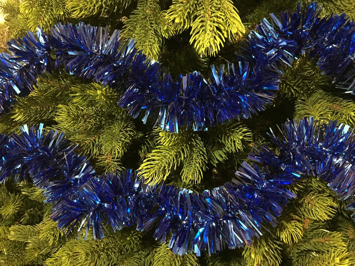 Décoration de Noël Dhatto, Ornement de Noël, Ornement de fête, Décoration festive, Made in Italy, 1000x8 h8 cm, Bleu