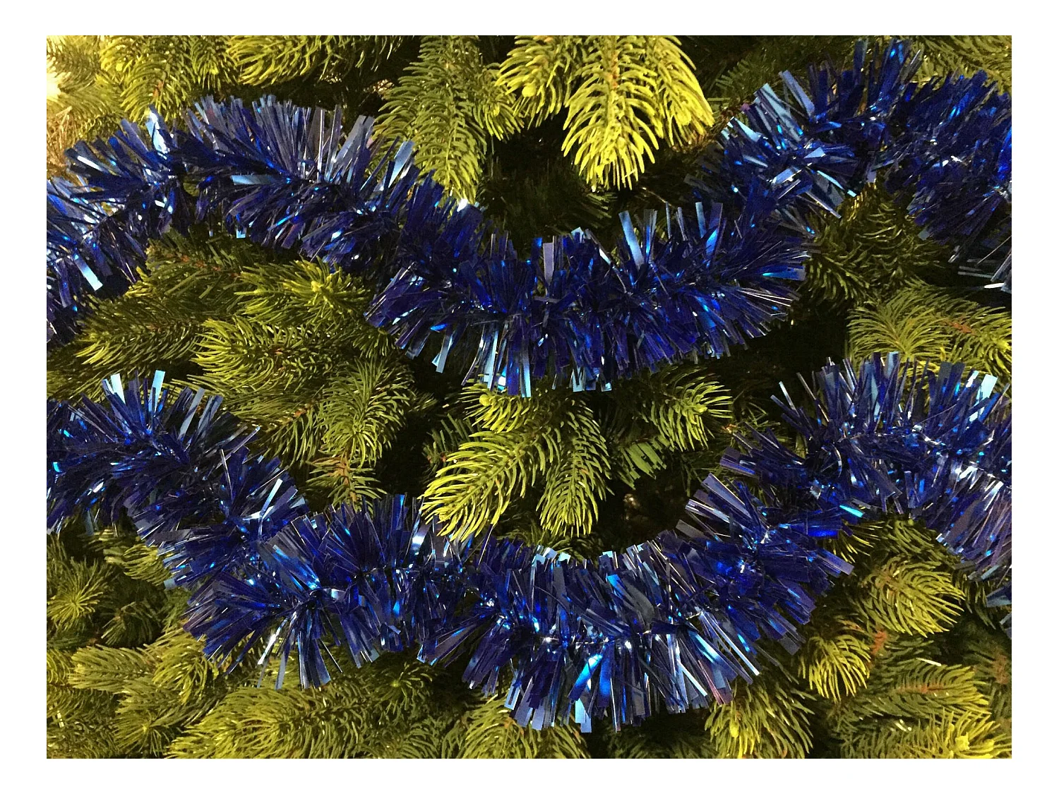 Décoration de Noël Dhatto, Ornement de Noël, Ornement de fête, Décoration festive, Made in Italy, 1000x8 h8 cm, Bleu