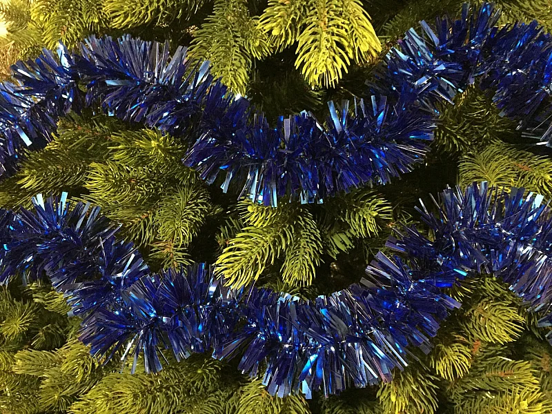 Weihnachtsdekoration Dhatto, Weihnachtsdekor, Weihnachtsornament, Festliche Dekoration, Made in Italy, 1000x8 h8 cm, Blau