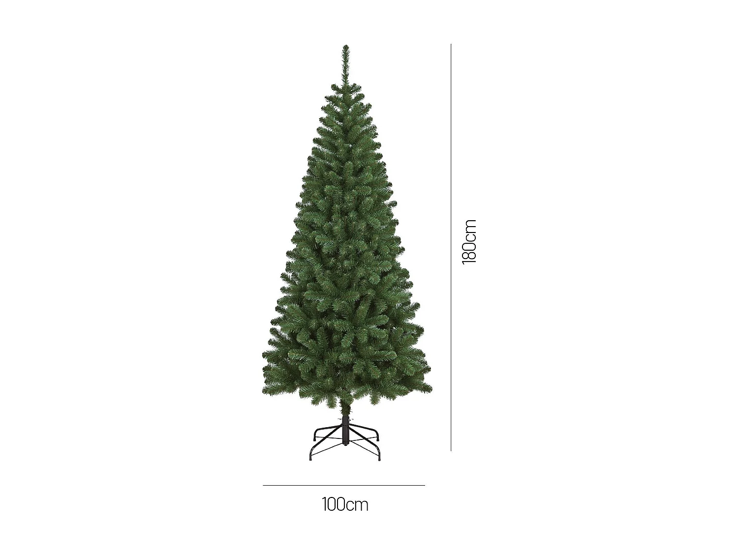 Sapin de Noël 180 cm Comet, Pin artificiel, Arbre à effet réel, Sapin de Noël, 79x79 h180 cm, Vert