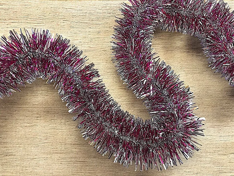 Decoração de Natal Dmccarth, Decoração de Natal, Enfeite de Natal, Decoração festiva, Fabricado em Itália, 1000x7 h7 cm, Fúcsia e Prata