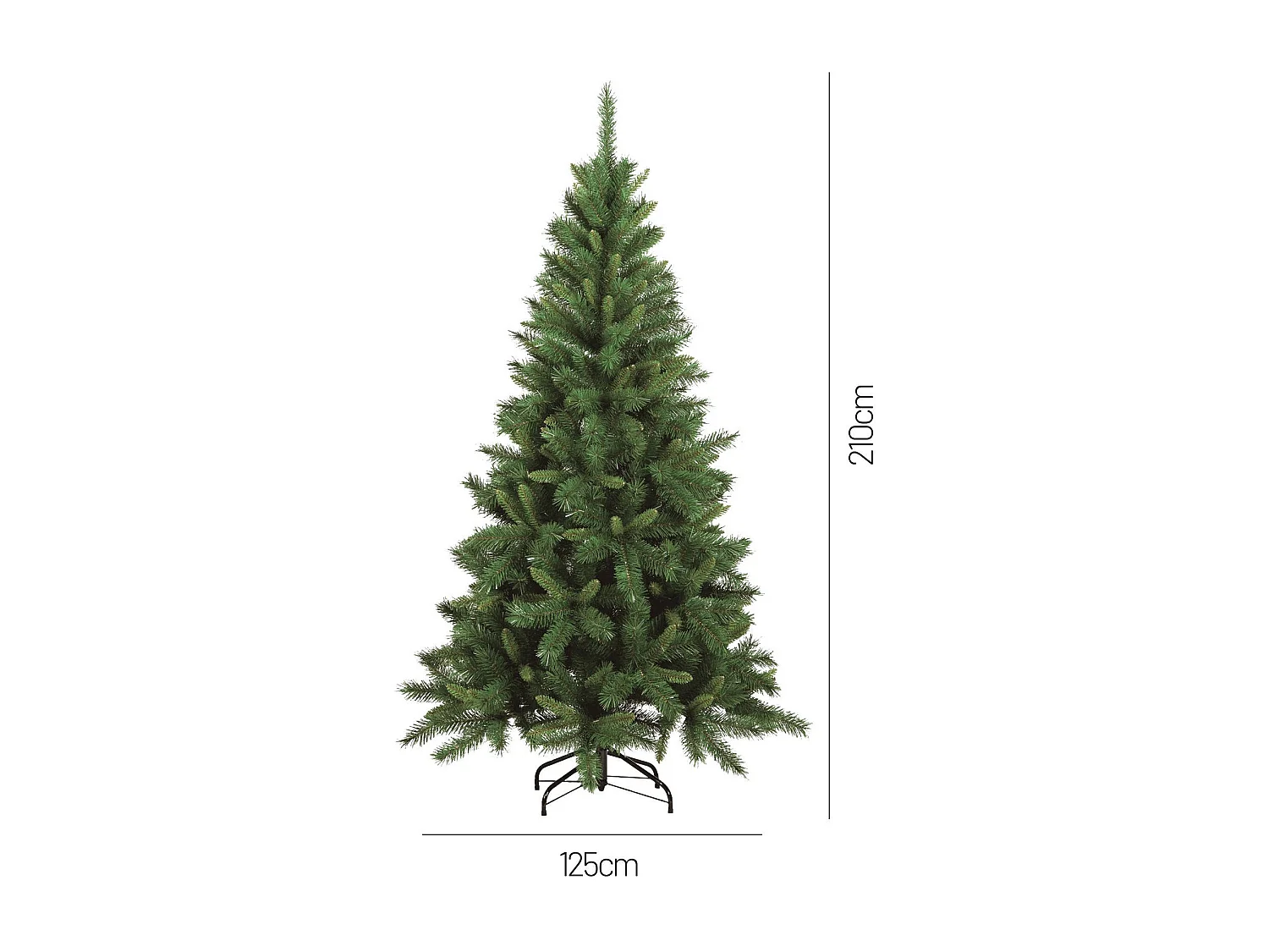 Sapin de Noël 240 cm Sugarplum, Pin artificiel, Arbre à effet réel, Sapin de Noël, 120x120 h240 cm, Vert