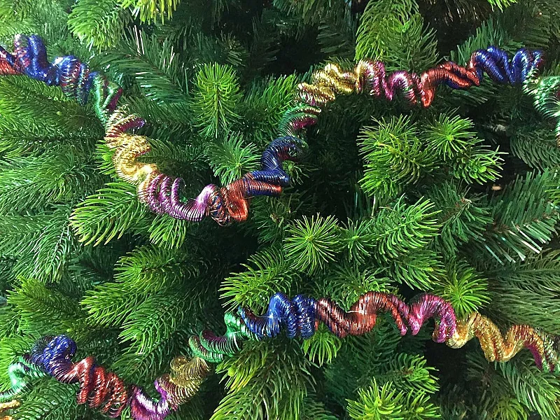 Décoration de Noël Ddunla, Ornement de Noël, Ornement de fête, Décoration festive, Made in Italy, 2000x7 h7 cm, Arc-en-ciel