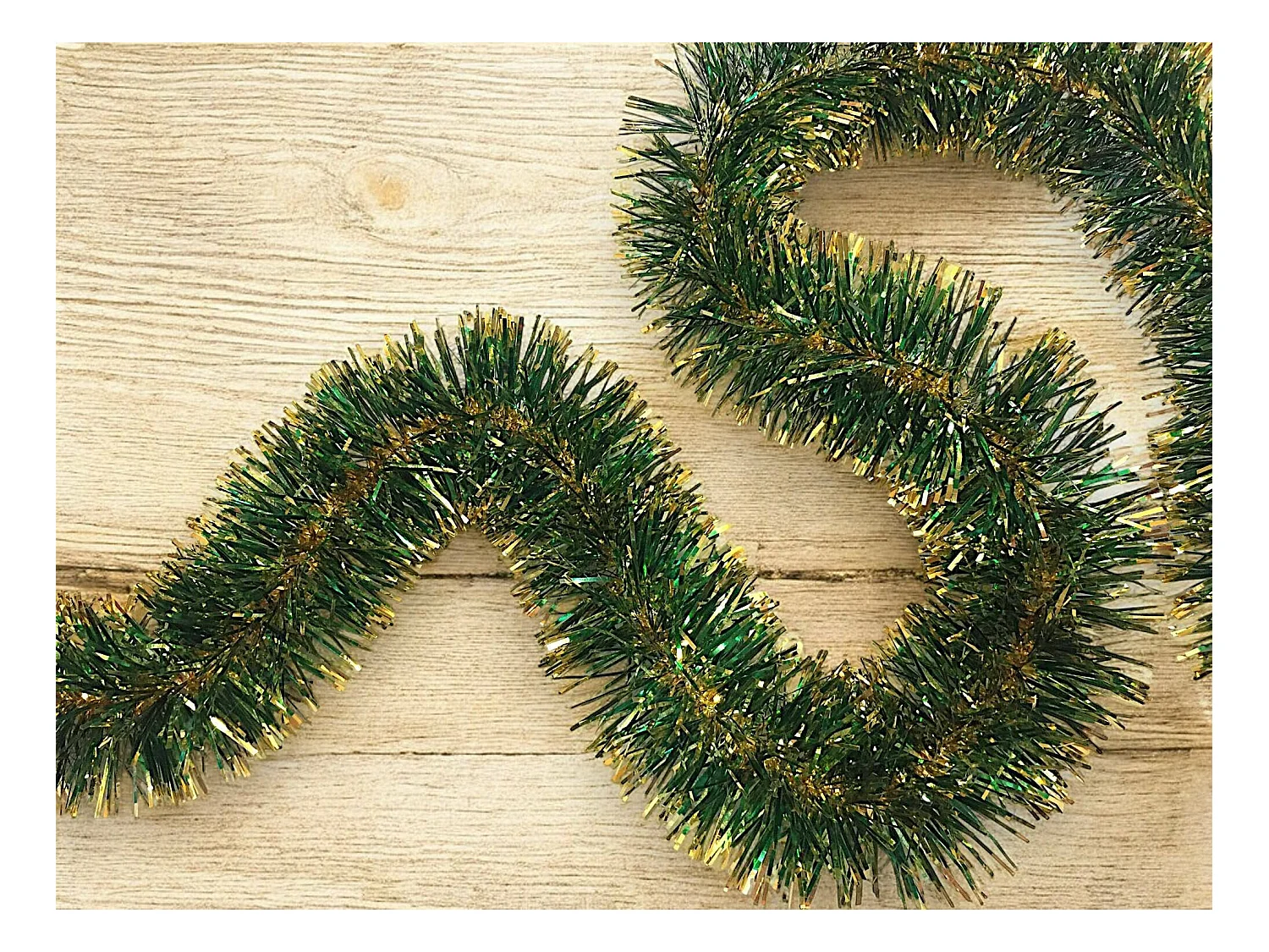 Décoration de Noël Dmccarth, Ornement de Noël, Ornement de fête, Décoration festive, Made in Italy, 1000x7 h7 cm, Vert et Or