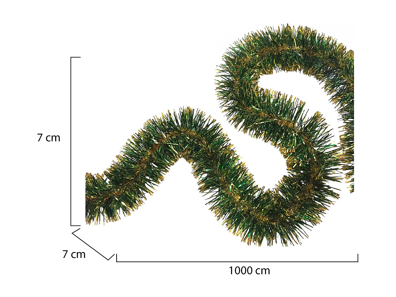 Kerstdecoratie Rolly, goudkleurige structuur, gemaakt in Italië, groen,