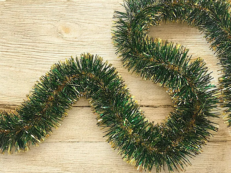 Decoração de Natal Dmccarth, Decoração de Natal, Enfeite de Natal, Decoração festiva, Fabricado em Itália, 1000x7 h7 cm, Verde e Dourado