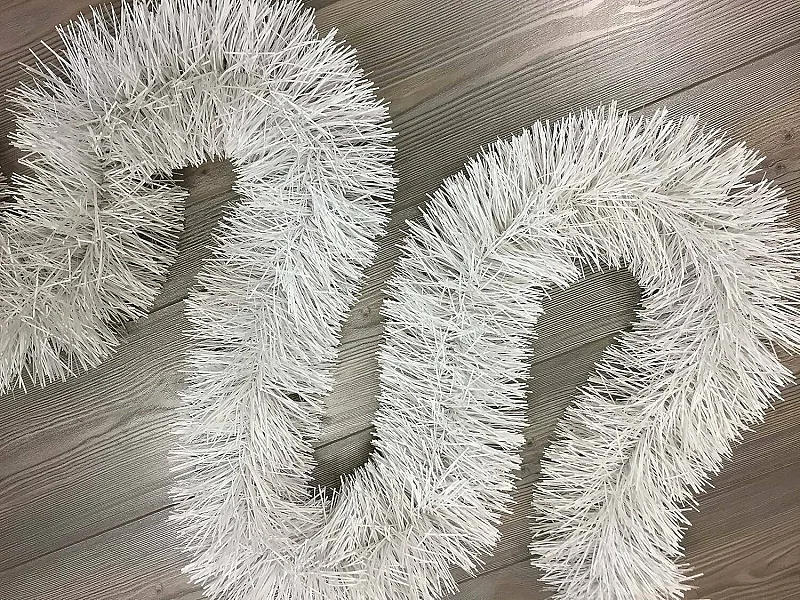 Décoration de Noël Dconner, Ornement de Noël, Ornement de fête, Décoration festive, Made in Italy, 500x15 h15 cm, Blanc