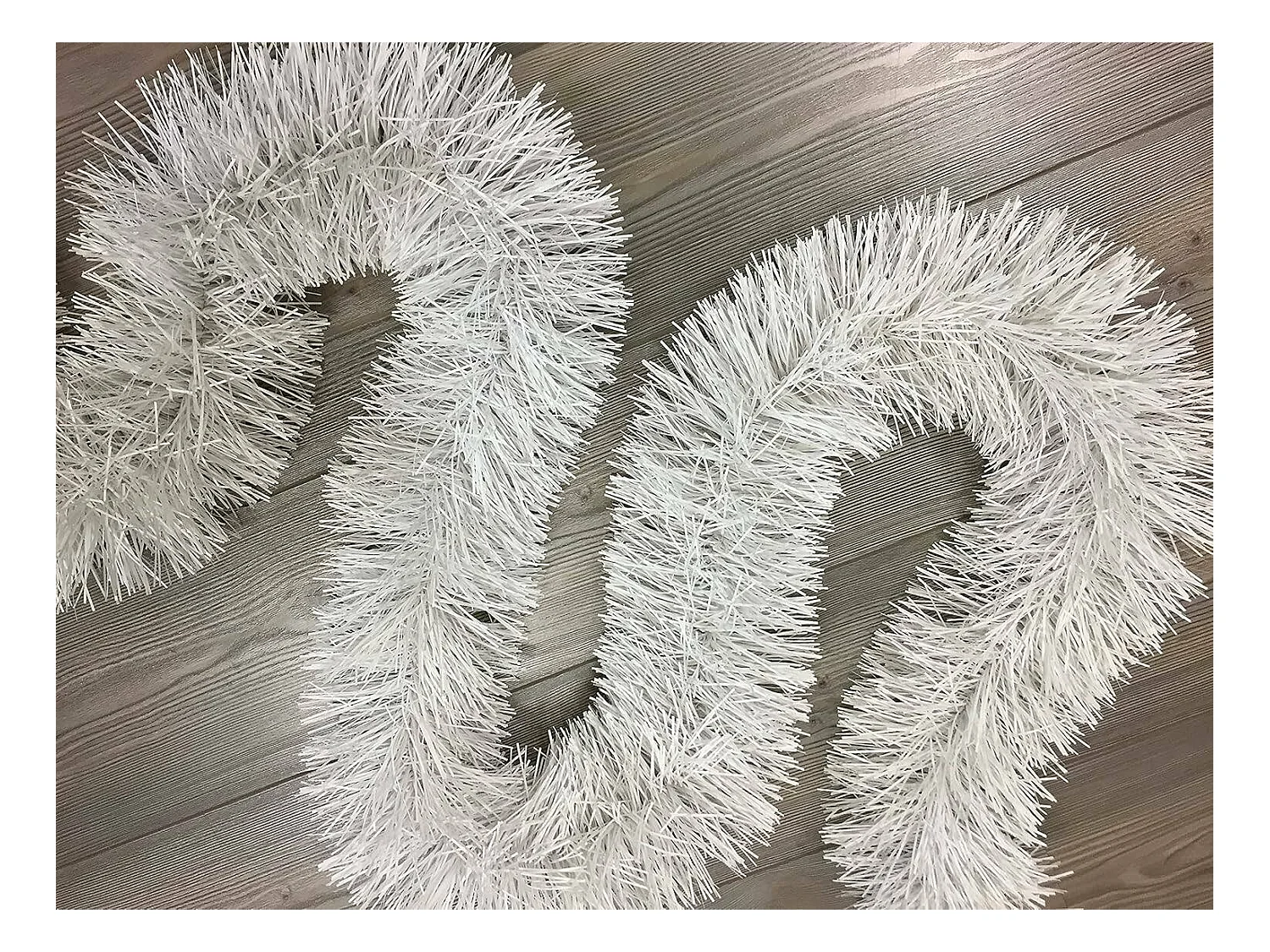 Décoration de Noël Dconner, Ornement de Noël, Ornement de fête, Décoration festive, Made in Italy, 500x15 h15 cm, Blanc