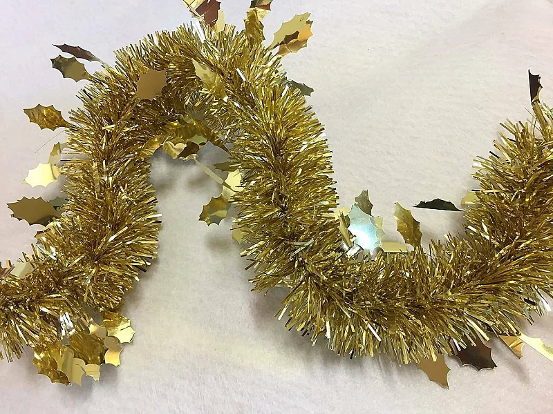 Decoración de Navidad Dlowr, Adorno navideño, Ornamento de Navidad, Decoración festiva, Made in Italy, 1000x8 h8 cm, Oro