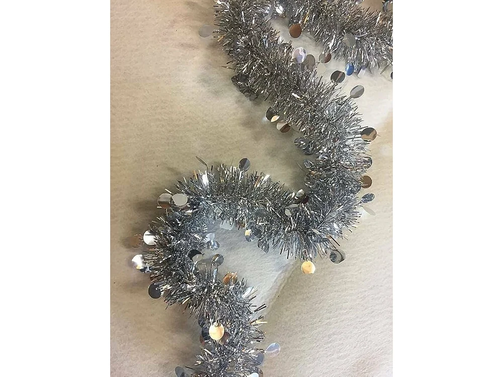 Dstrak Kerstdecoratie, Kerstdecoratie, Kerstornament, Feestelijke decoratie, Made in Italy, 1000x8 h8 cm, Zilver