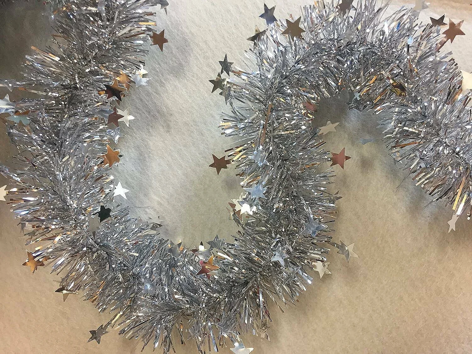 Weihnachtsdekoration Dyoun, Weihnachtsdekor, Weihnachtsornament, Festliche Dekoration, Made in Italy, 1000x8 h8 cm, Silber