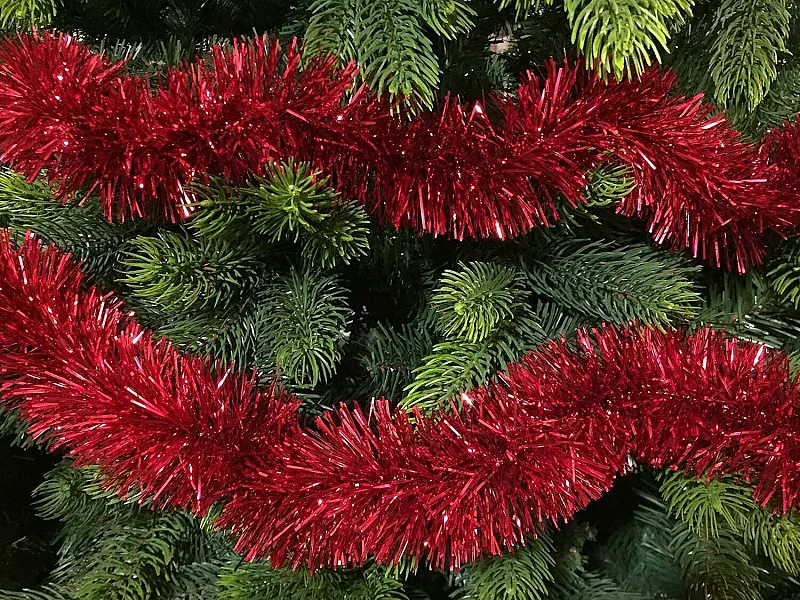 Weihnachtsdekoration Dros, Weihnachtsdekor, Weihnachtsornament, Festliche Dekoration, Made in Italy, 1000x8 h8 cm, Rot