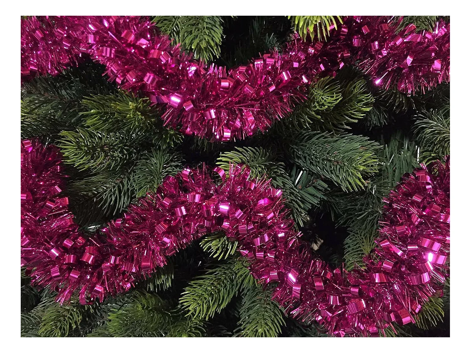 Décoration de Noël Dthoma, Ornement de Noël, Ornement de fête, Décoration festive, Made in Italy, 1000x8 h8 cm, Fuchsia