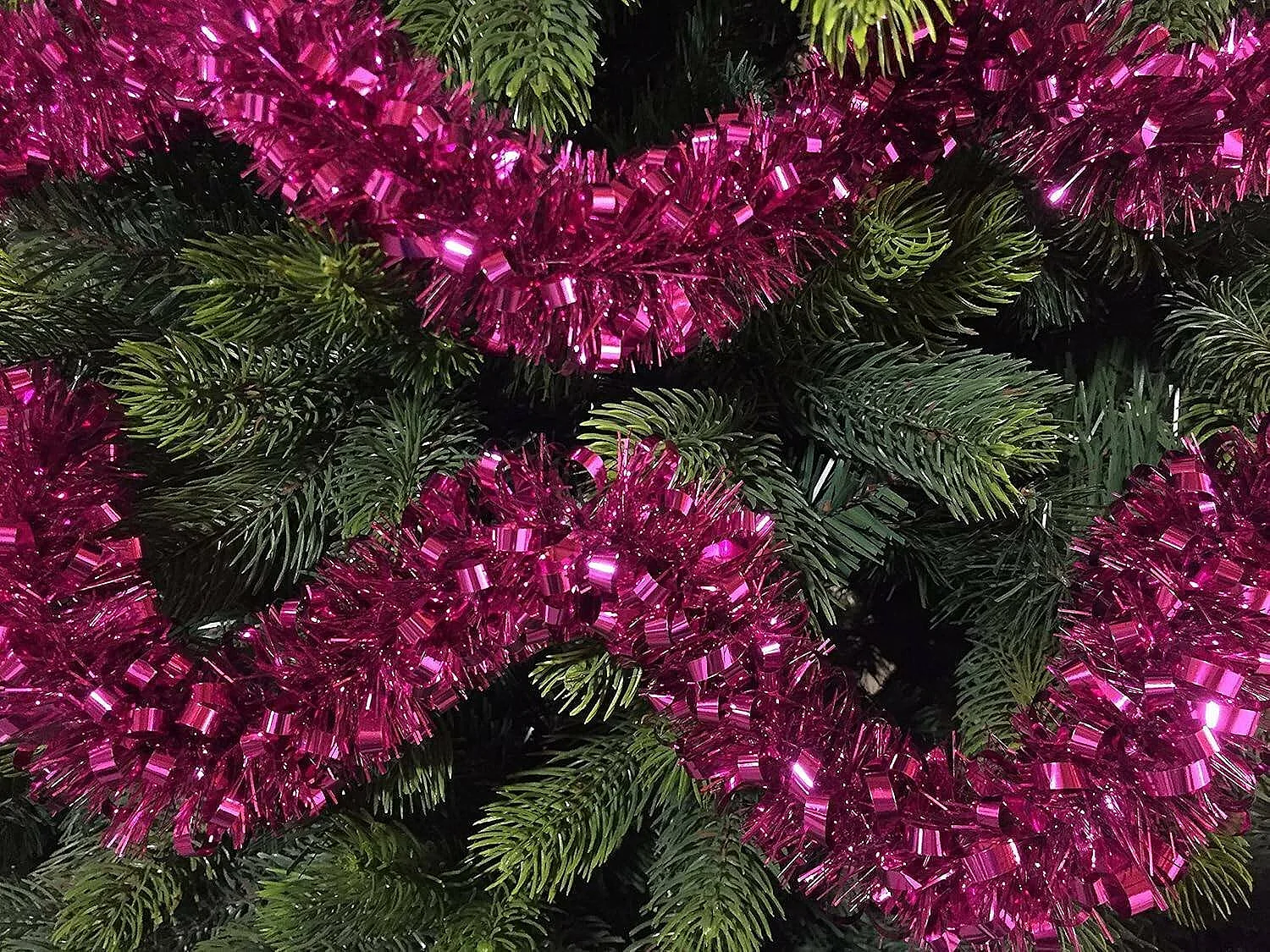 Décoration de Noël Dthoma, Ornement de Noël, Ornement de fête, Décoration festive, Made in Italy, 1000x8 h8 cm, Fuchsia