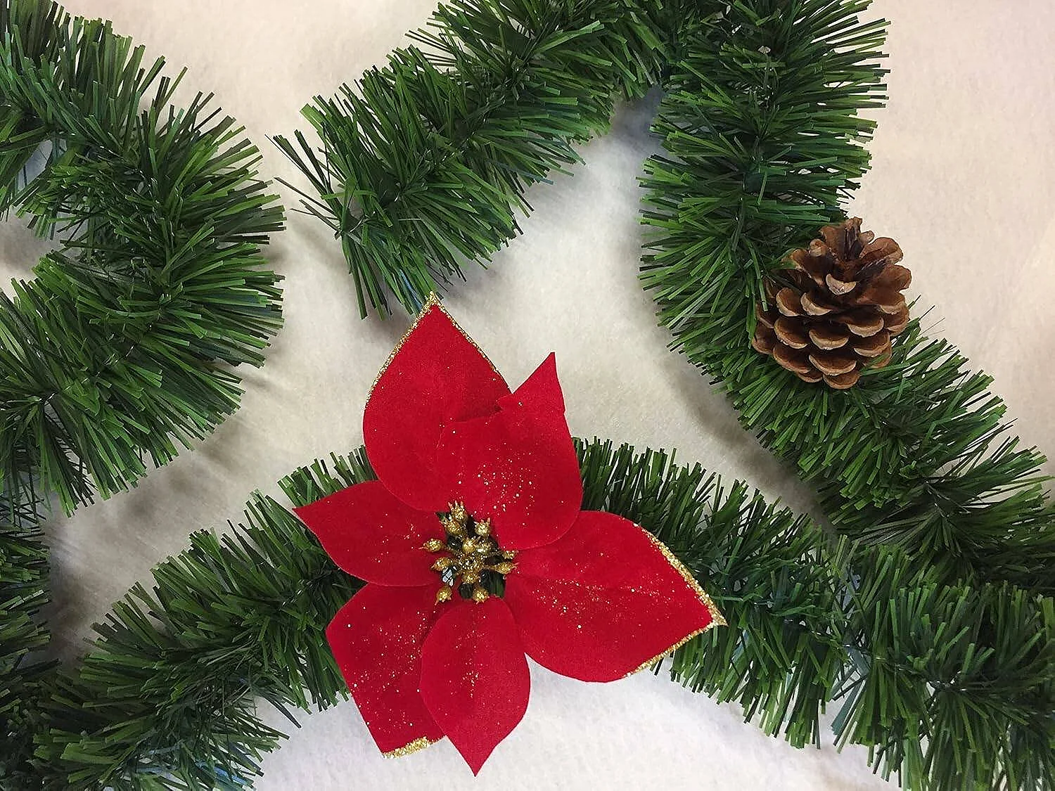 Décoration de Noël Dpendrit, Ornement de Noël, Ornement de fête, Décoration festive, Made in Italy, 800x8 h8 cm, Vert et Rouge