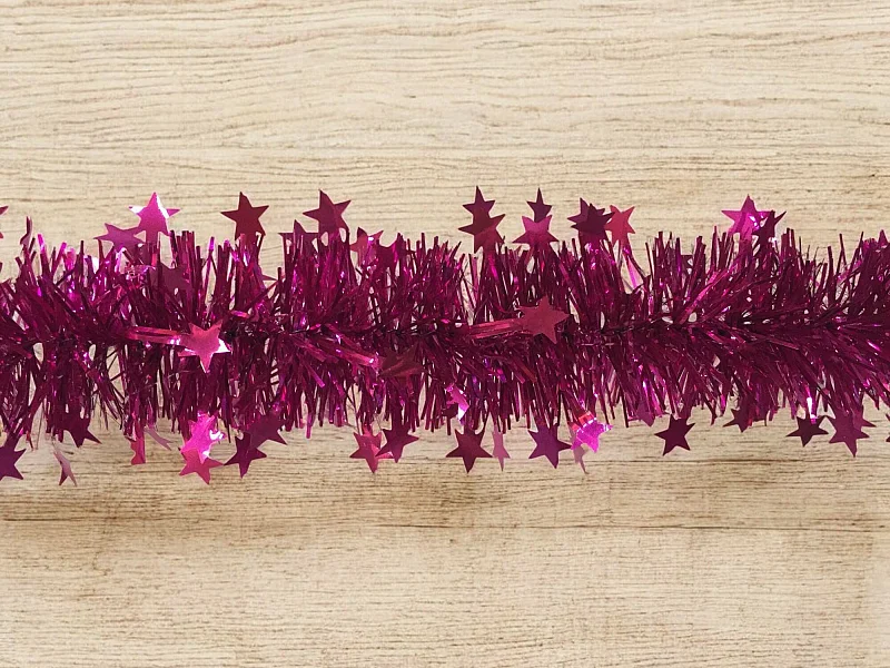 Décoration de Noël Dyoun, Ornement de Noël, Ornement de fête, Décoration festive, Made in Italy, 1000x8 h8 cm, Fuchsia