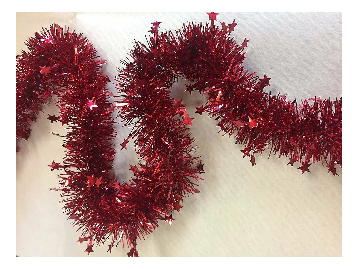 Décoration de Noël Dyoun, Ornement de Noël, Ornement de fête, Décoration festive, Made in Italy, 1000x8 h8 cm, Rouge