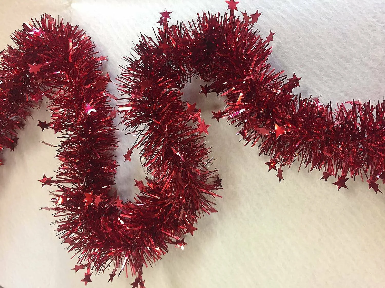 Weihnachtsdekoration Dyoun, Weihnachtsdekor, Weihnachtsornament, Festliche Dekoration, Made in Italy, 1000x8 h8 cm, Rot