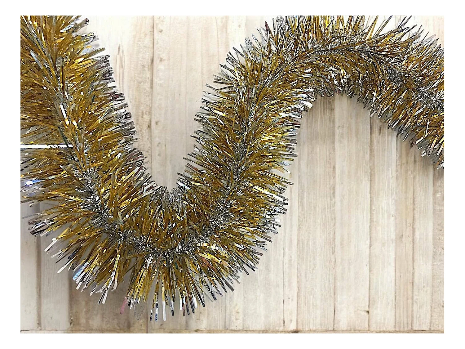 Décoration de Noël Dmccarth, Ornement de Noël, Ornement de fête, Décoration festive, Made in Italy, 1000x7 h7 cm, Or et Argent