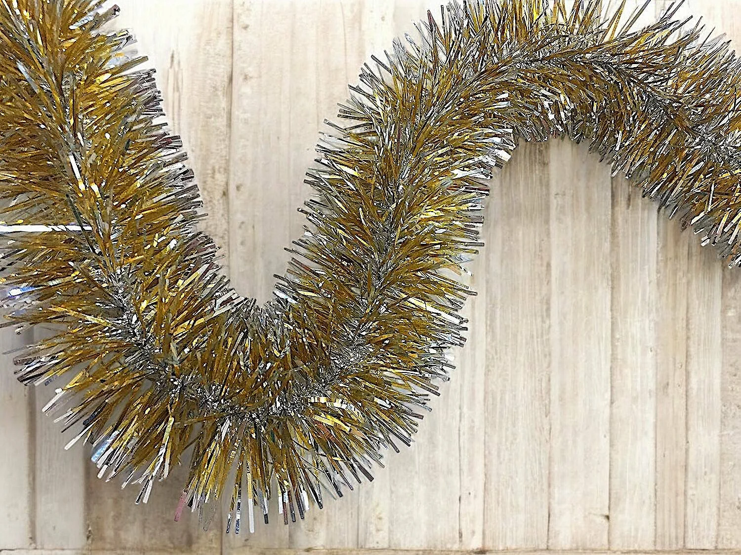 Décoration de Noël Dmccarth, Ornement de Noël, Ornement de fête, Décoration festive, Made in Italy, 1000x7 h7 cm, Or et Argent