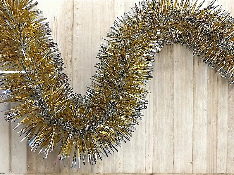 Dmccarth Kerstdecoratie, kerstversiering, kerstornament, feestelijke decoratie, gemaakt in Italië, 1000x7 h7 cm, goud en zilver