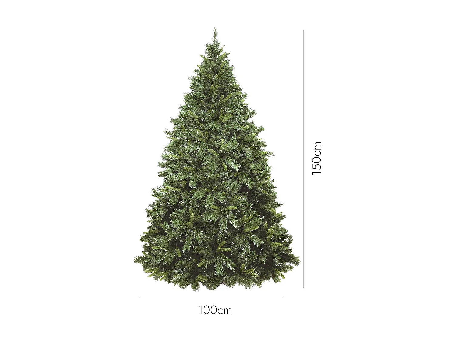 Weihnachtsbaum 150 cm Candy Cane, Künstliche Kiefer, Realistischer Baum, Tannenbaum, 114x114 h150 cm, Grün