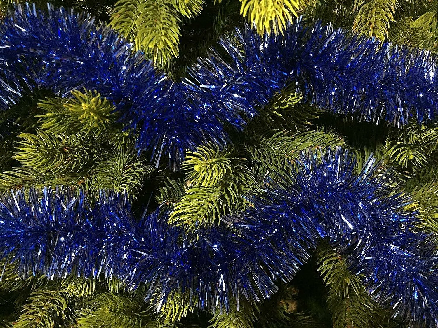 Decoración de Navidad Dros, Adorno navideño, Ornamento de Navidad, Decoración festiva, Made in Italy, 1000x8 h8 cm, Azul