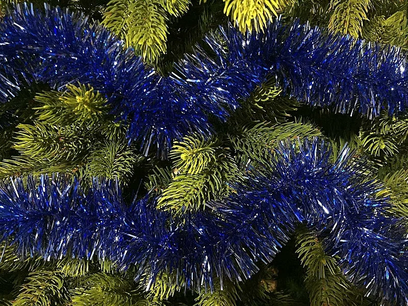 Weihnachtsdekoration Dros, Weihnachtsdekor, Weihnachtsornament, Festliche Dekoration, Made in Italy, 1000x8 h8 cm, Blau