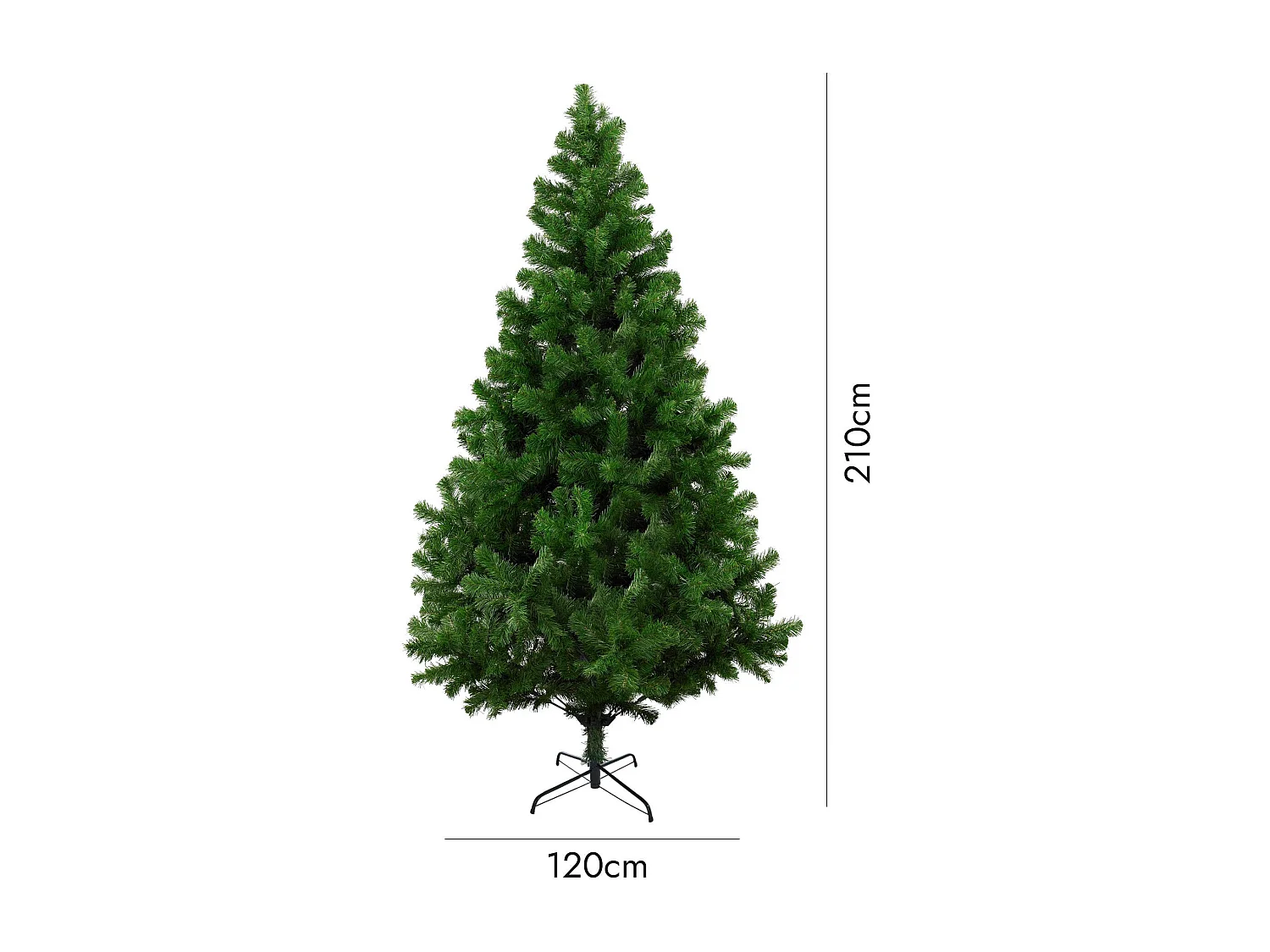 Weihnachtsbaum 210 cm Evergreen, Künstliche Kiefer, Realistischer Baum, Tannenbaum, 124x124 h210 cm, Grün