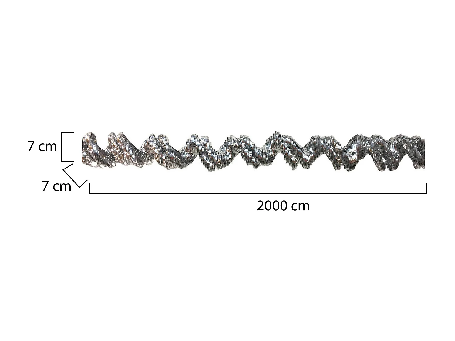 Weihnachtsdekoration Ddunla, Weihnachtsdekor, Weihnachtsornament, Festliche Dekoration, Made in Italy, 2000x7 h7 cm, Silber