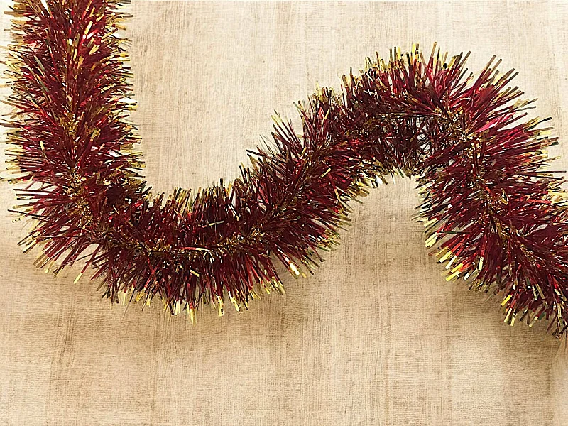 Weihnachtsdekoration Dmccarth, Weihnachtsdekor, Weihnachtsornament, Festliche Dekoration, Made in Italy, 1000x7 h7 cm, Rot und Gold