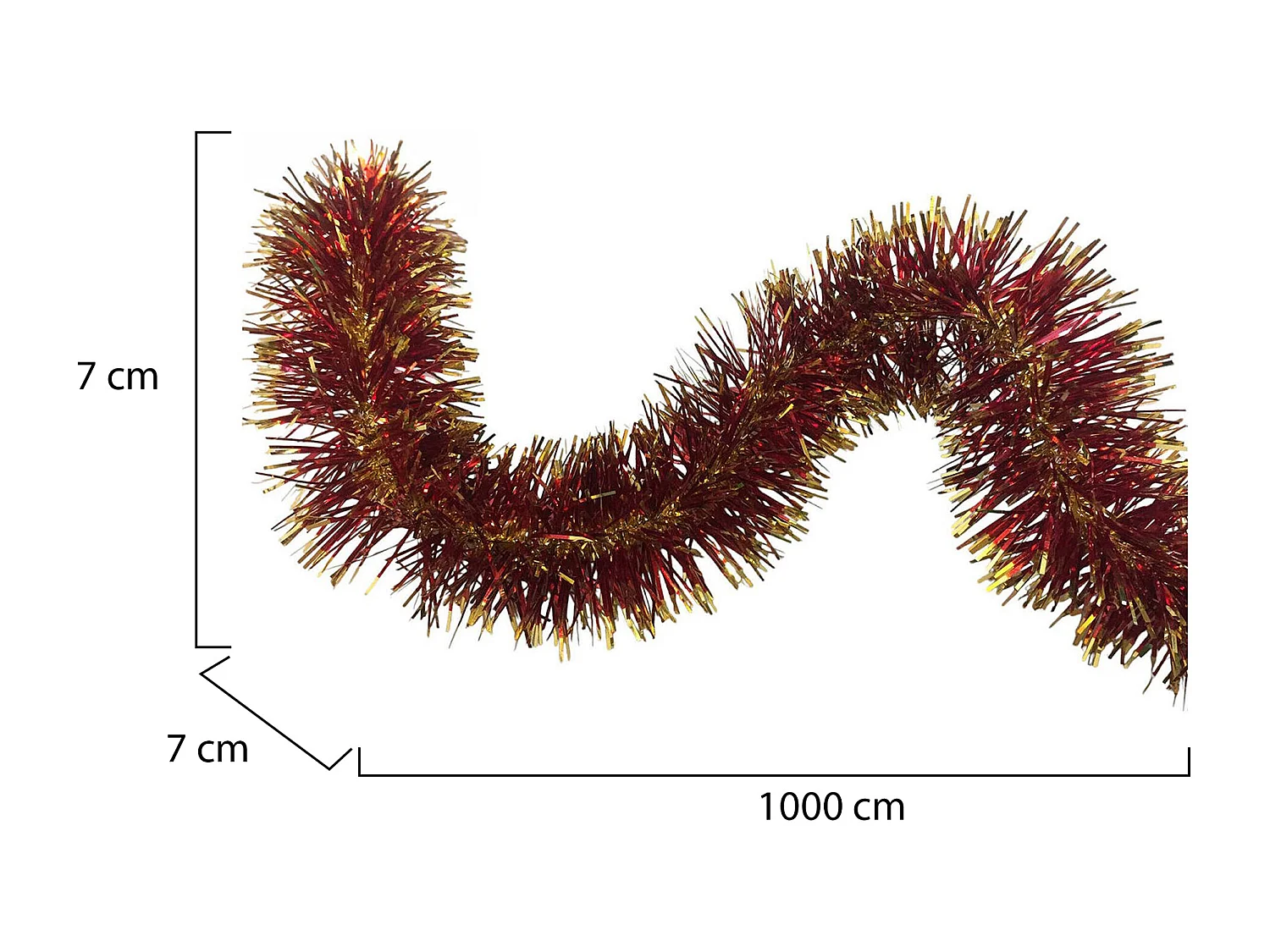 Kerstdecoratie Rolly, kleur gouden structuur, gemaakt in Italië, rood,