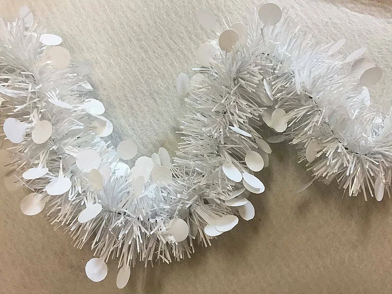 Décoration de Noël Dstrak, Ornement de Noël, Ornement de fête, Décoration festive, Made in Italy, 1000x8 h8 cm, Blanc