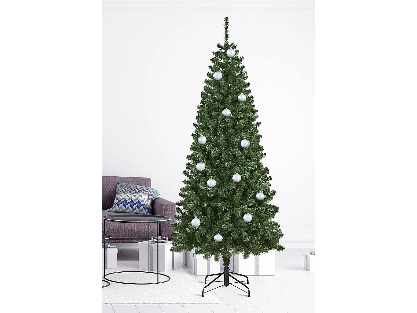 Sapin de Noël 240 cm Comet, Pin artificiel, Arbre à effet réel, Sapin de Noël, 109x109 h240 cm, Vert