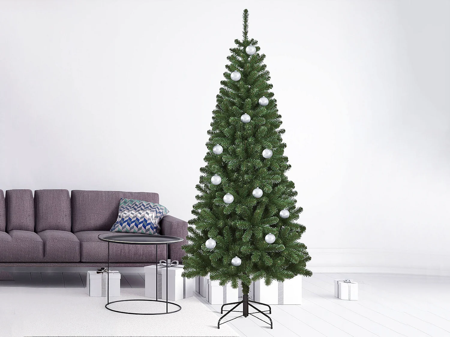 Sapin de Noël 240 cm Comet, Pin artificiel, Arbre à effet réel, Sapin de Noël, 109x109 h240 cm, Vert