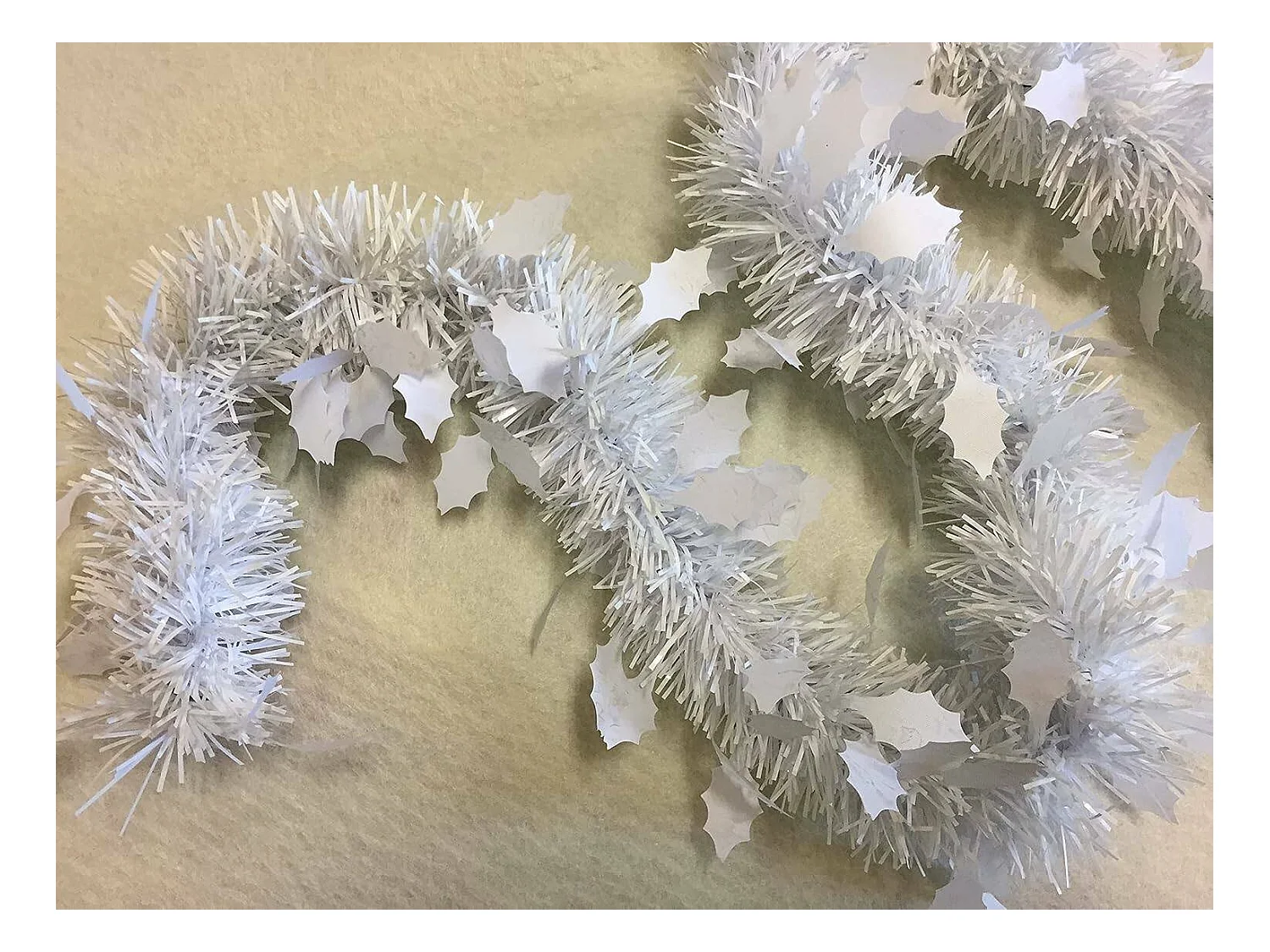 Décoration de Noël Dlowr, Ornement de Noël, Ornement de fête, Décoration festive, Made in Italy, 1000x8 h8 cm, Blanc