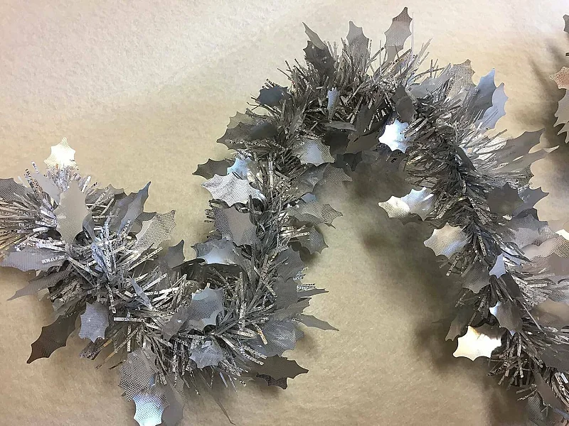 Décoration de Noël Dlowr, Ornement de Noël, Ornement de fête, Décoration festive, Made in Italy, 1000x8 h8 cm, Argent