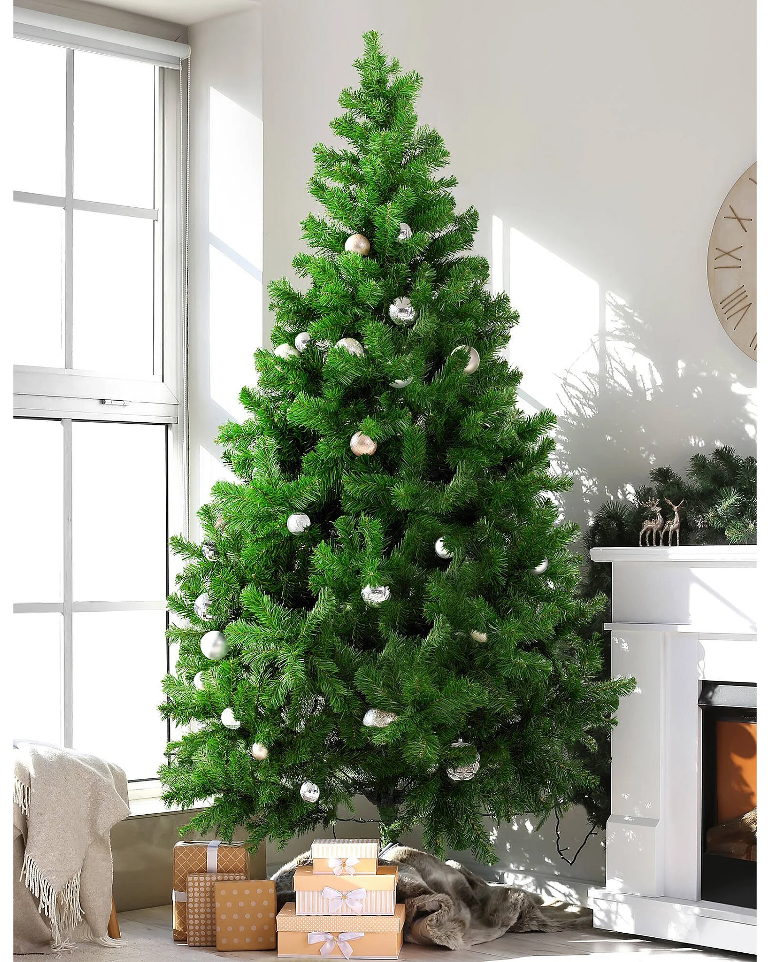 Weihnachtsbaum Evergreen, Künstliche Kiefer, Realistischer Baum, Tannenbaum, 183x183 h300 cm, Grün