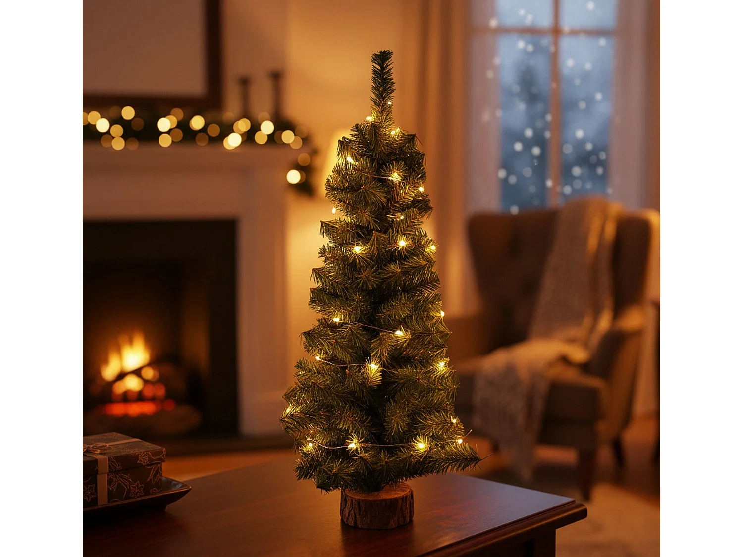 Dmora - Albero di Natale Merry, 40x40 h75 cm, Verde