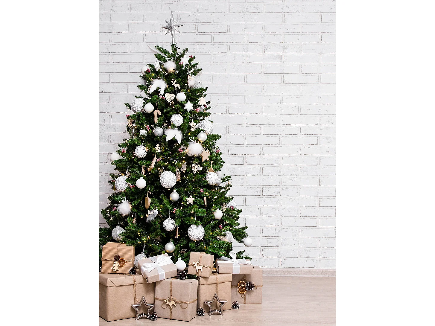 Árvore de Natal Sugarplum 210 cm, Pinho artificial, Árvore de efeito real, Árvore de Natal extra grossa, 109x109 h210 cm, Verde