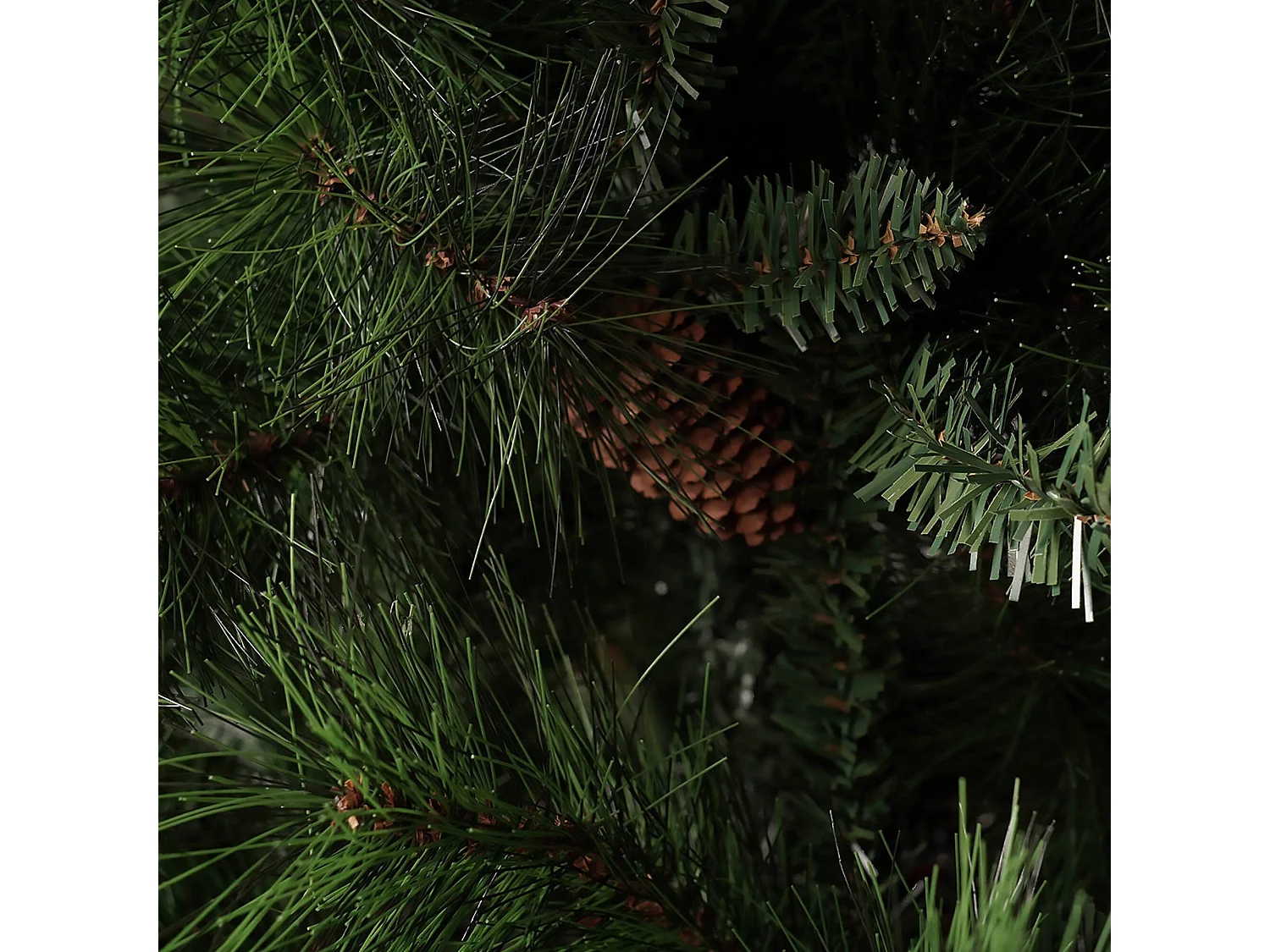 Sapin de Noël 210 cm Camden, Pin artificiel, Arbre à effet réel, Sapin de Noël, 139x139 h210 cm, Vert