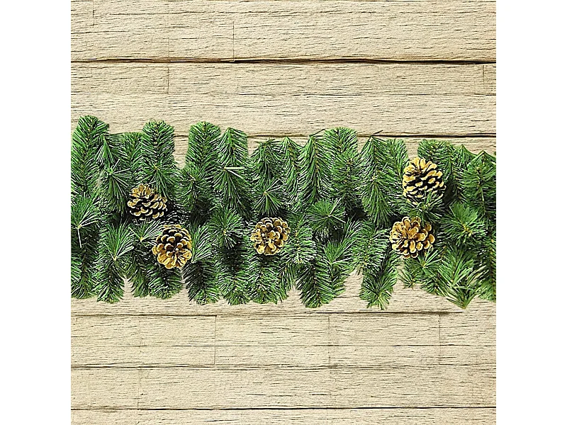 Decoración de Navidad Dnore, Adorno navideño, Ornamento de Navidad, Decoración festiva, Made in Italy, 275x28 h28 cm, Verde