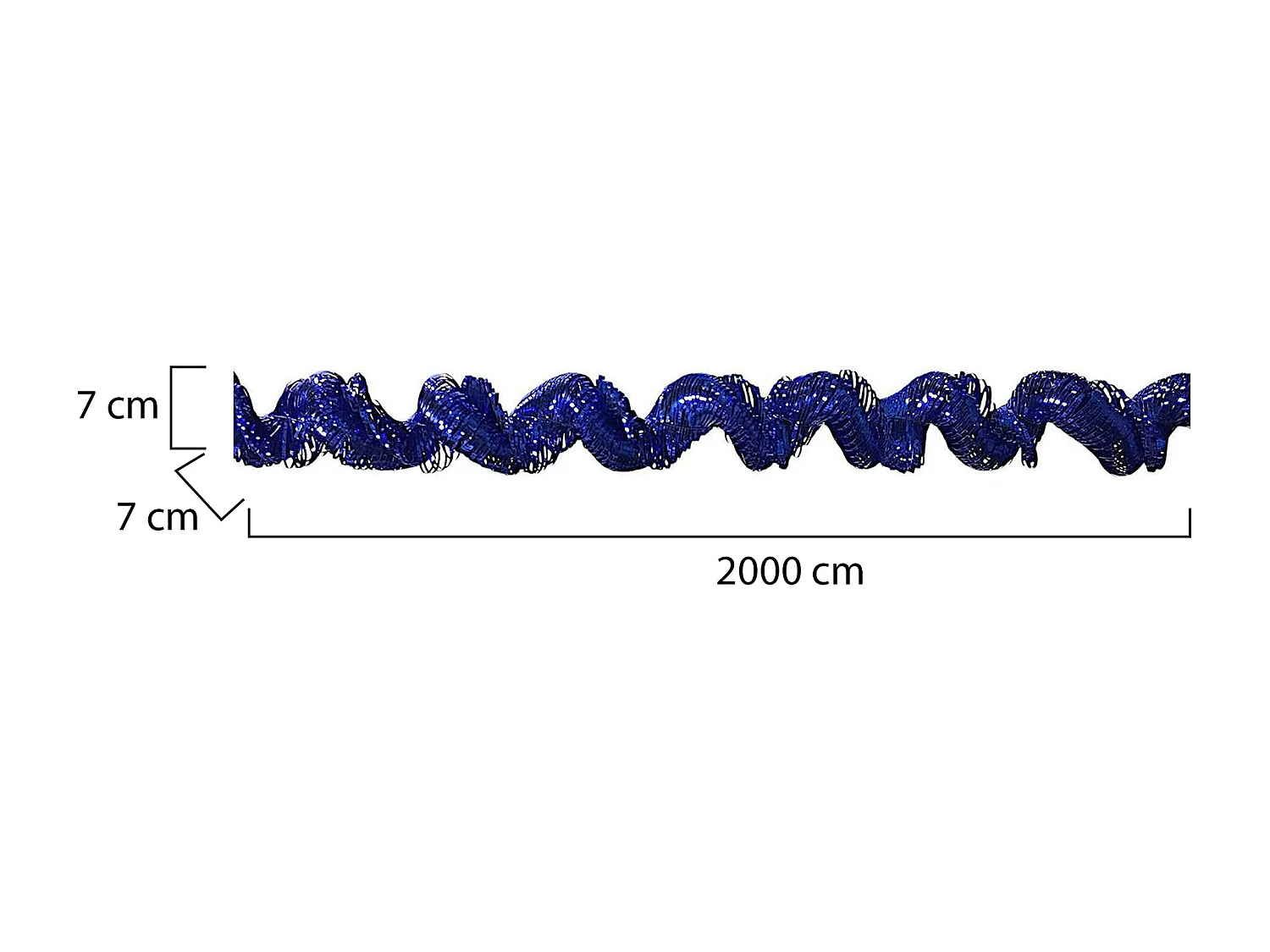 Weihnachtsdekoration Ddunla, Weihnachtsdekor, Weihnachtsornament, Festliche Dekoration, Made in Italy, 2000x7 h7 cm, Blau