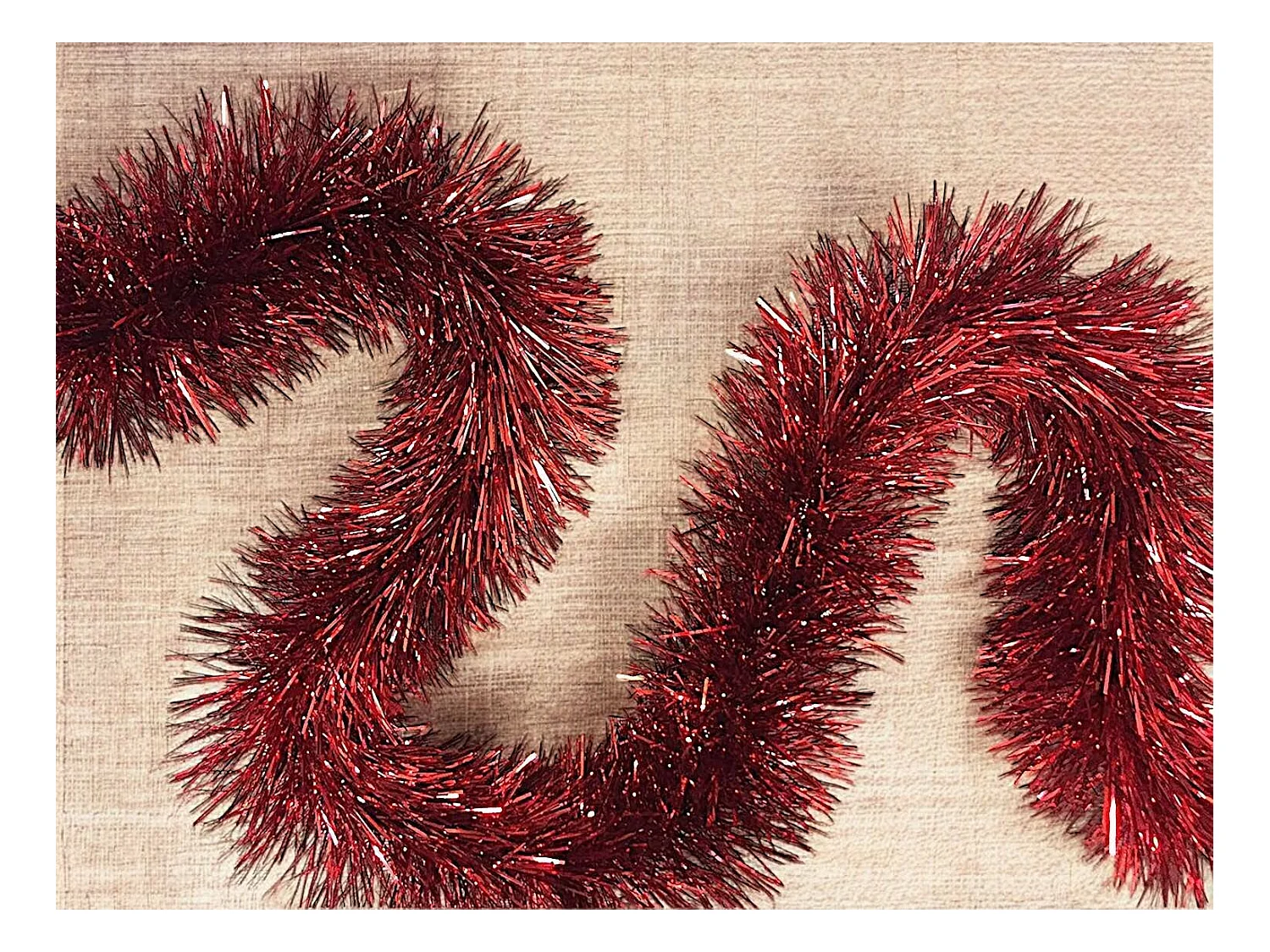 Décoration de Noël Dconner, Ornement de Noël, Ornement de fête, Décoration festive, Made in Italy, 500x15 h15 cm, Rouge