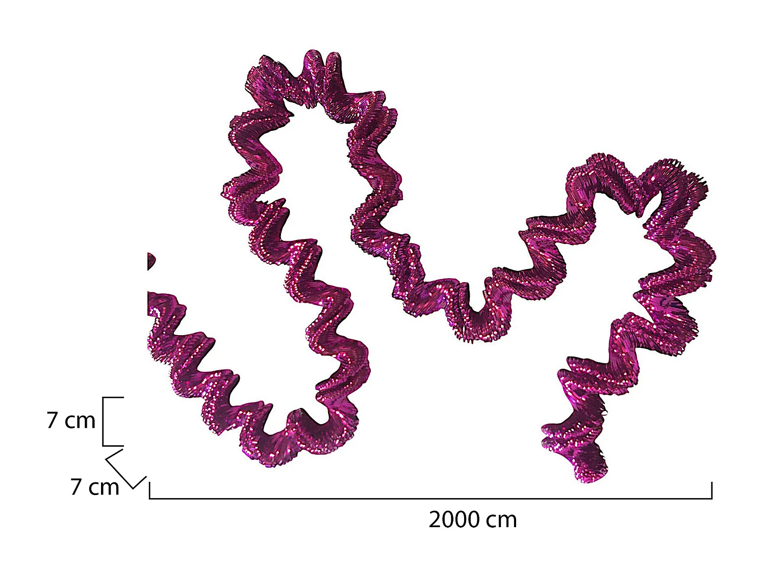 Weihnachtsdekoration Ddunla, Weihnachtsdekor, Weihnachtsornament, Festliche Dekoration, Made in Italy, 2000x7 h7 cm, Fuchsia