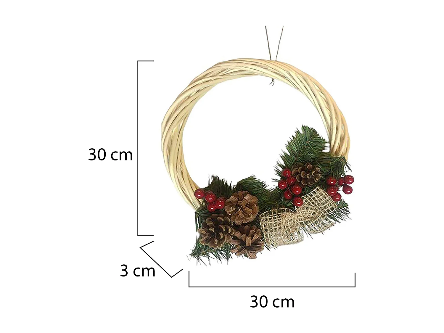Weihnachtsdekoration Dgreyserma, Weihnachtsdekor, Weihnachtsornament, Festliche Dekoration, Made in Italy, 30x30 h3 cm, Grün und Gelb