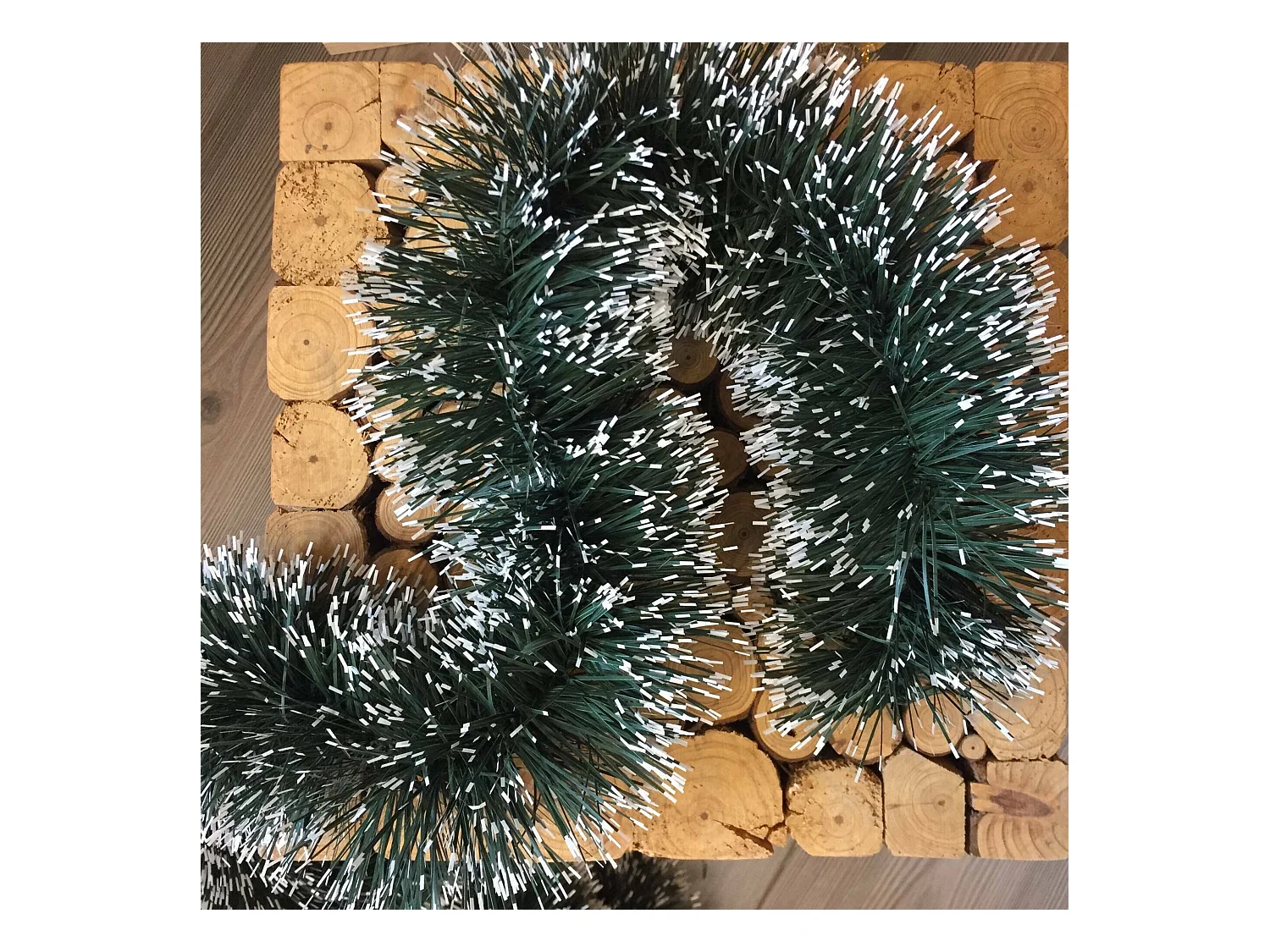 Ddavi Kerstdecoratie, Kerstdecoratie, Kerstornament, Feestelijke decoratie, Made in Italy, 1000x10 h10 cm, Groen en Wit
