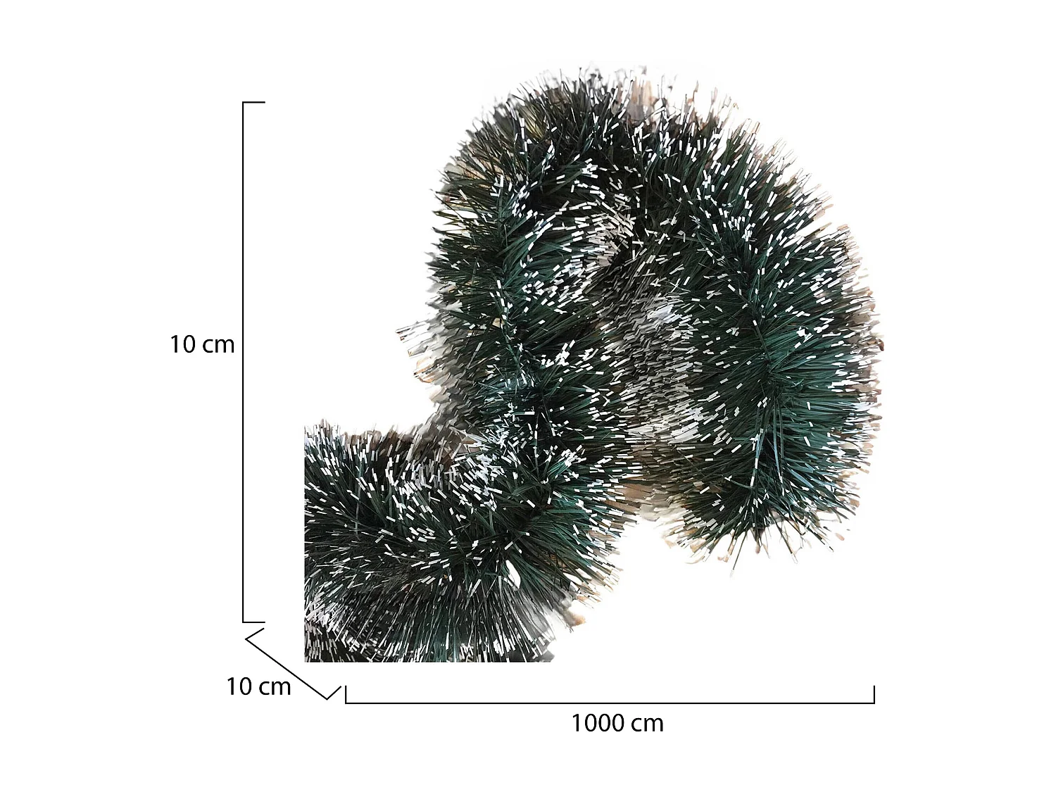 Weihnachtsdekoration Ddavi, Weihnachtsdekor, Weihnachtsornament, Festliche Dekoration, Made in Italy, 1000x10 h10 cm, Grün und WeiÃŸ
