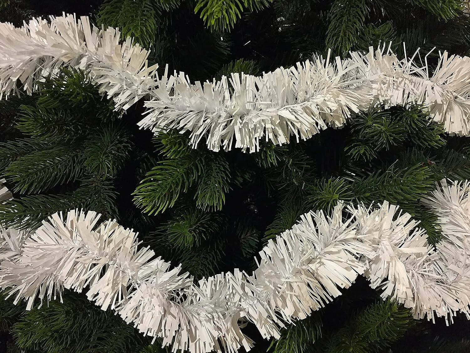 Dhatto Kerstdecoratie, Kerstdecoratie, Kerstornament, Feestelijke decoratie, Made in Italy, 1000x8 h8 cm, Wit