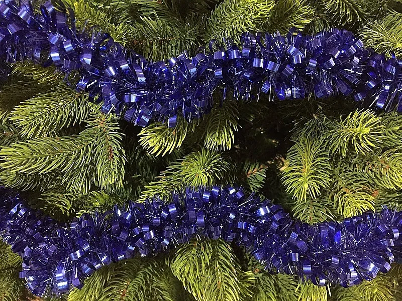 Dthoma Kerstdecoratie, Kerstdecoratie, Kerstornament, Feestelijke decoratie, Made in Italy, 1000x8 h8 cm, Blauw